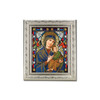 Silver Ornate Frame with a 6" x 8" Our Lady of Perpetual Help Textured Glass Artwork (SG863-208)