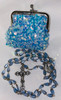 Our Lady of the Snows Beautiful Blue Rosary with Sequin Rosary Case