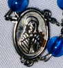 Inexpensive Blue Plastic Bead Rosary with Vintage Case