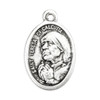 1" Oval Antiqued Silver Oxidized Saint Teresa of Calcutta Medal