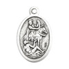 
1" Oval Antiqued Silver Oxidized Saint Martin Caballero Medal