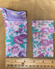 Purple Flowers Rosary or Jewelry Cases Pouches--Hand made, soft cloth, Velcro closure 