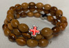 Holy Land Olive Wood Wrap Bracelet with Medal/Enamel Crosses