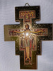 Stunning 3.75" Gold Border San Damiano Wall Crucifix - Made in Italy