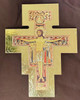 Stunning 6.25" San Damiano Wall Icon-Crucifix with Gold Scroll - Made in Italy