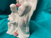 Vintage Autom Figurine - White Bisque Ceramic Angel With Virgin & Child with Pink Rose - Color Defect Please see picture