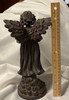 12" Black Wood Angel Statue
