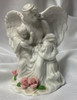 White Bisque Ceramic Guardian Angel with Children