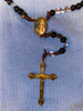 Mary Star of the Sea Vintage Rosary Beads/Centerpiece/Crucifix - Newly strung on Strong Brown Cord
