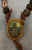 Mary Star of the Sea Vintage Rosary Beads/Centerpiece/Crucifix - Newly strung on Strong Brown Cord