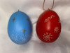 Vintage Set of 2 Hand Painted Metal Ornaments