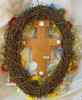 Beautiful Handcrafted Wreath with San Damiano Crucifix 27"X24" - made to order