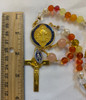 Stunning Handmade Rosary with "Velvet" Case - Gold-tone St. Benedict Centerpiece & Crucifix - Miraculous Medal