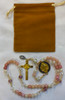 Stunning Handmade Rosary with "Velvet" Case - 1" Gold-tone St. Benedict Centerpiece & Crucifix - Miraculous Medal