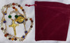 Striking Handmade Rosary with Velvet Case - 1" Gold-tone St. Benedict Centerpiece & Crucifix - Miraculous Medal