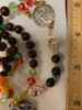 Eye-Catching Burgundy Multi-Colored Handmade Rosary with Velvet Case - Silver-tone Holy Face Centerpiece & Crucifix - Miraculous Medal