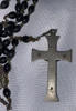 Vintage Italian Rosary - Wood Bead - 2.25" Crucifix 