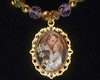 Gold plated finish of Saint Joseph and the Child Jesus with Crystal Glass Beads 18" Necklace