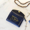 Poco a Poco Premium Leather Rosary Pouch - Navy Blue