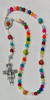 Colorful Infant of Prague Rosary with San Damiano Crucifix