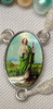 Green Tone St. Jude Rosary with San Damiano Crucifix