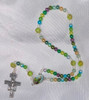 Green Tone St. Jude Rosary with San Damiano Crucifix
