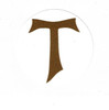 Franciscan Tau on White Round Sticker