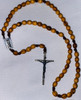 Unique Rosary!  Mix of Old & New! Vintage Sacred Heart Centerpiece/Crucifix restrung with Holy Land Olive Wood Beads on Strong Brown Cord