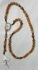 Saint Therese Picture Rosary with Genuine Holy Land Olivewood Beads/Pardon Crucifix 