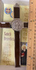 7.5" Silver St. Benedict Wall Crucifix with Brown Enamel