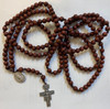 Twenty Decade Wooden Bead Rosary with San Damiano Crucifix and St. Francis Medal
