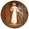 Divine Mercy Round Halo Holy Card with Verse 