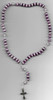 Lilac Dark and Light Pink Beads Marble with Pink Beads on Cord Rosary