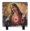 Sacred Heart Surrounded by Angels Square Slate Tile