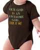 Awesome God Brown Baby Onesie