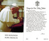 Pope Francis Prayer Card