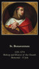 Saint Bonaventure prayer card with quotes from saint