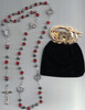 Fatima Rosary Red Flower Beads With Pouch