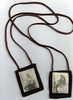 Genuine Wool Vintage Look Brown Scapular--Our Lady of Mount Carmel and Simon Stock Traditional Images