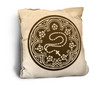  Rosary Woodcut Rustic Pillow