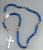Plastic Blue & Orange Rosary with White Crucifix