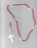 Bright Pink and White Plastic Rosary