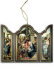 Adoration of the Magi (Dark Blue)Triptych Wood Ornament