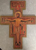 San Damiano Wall Crucifix with Crackle Border (16'')