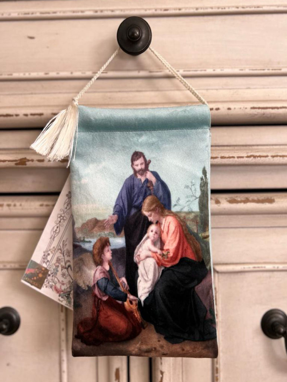 Holy Family Blessing Pouch Velvet Vintage Look