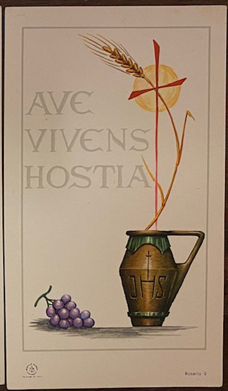 Ave Vivens Hostia Holy card - Vintage