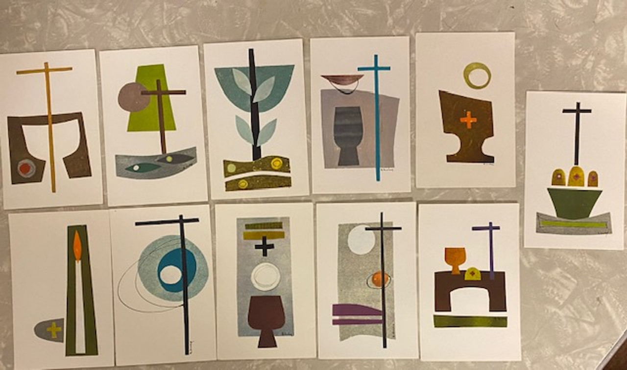 Liturgical Symbols Holy Cards - set of 12 - Vintage