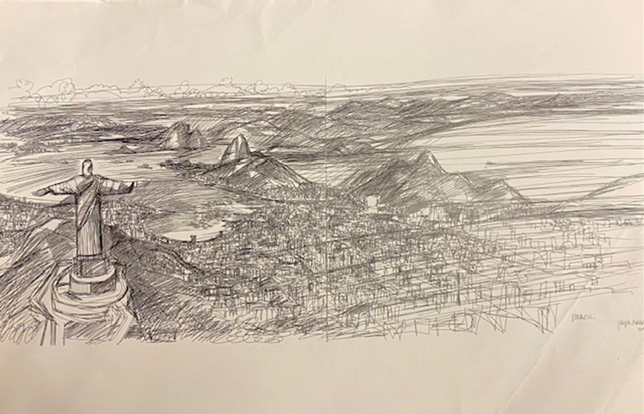 Brazil sketch by Joseph Matose 11"x 16.5"