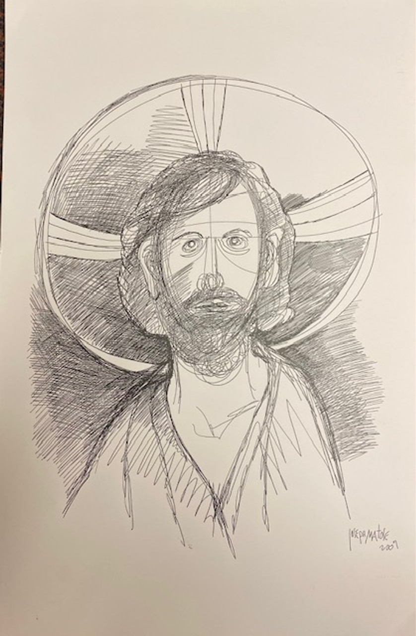 Jesus sketch by Joseph Matose 11"x 16.5"