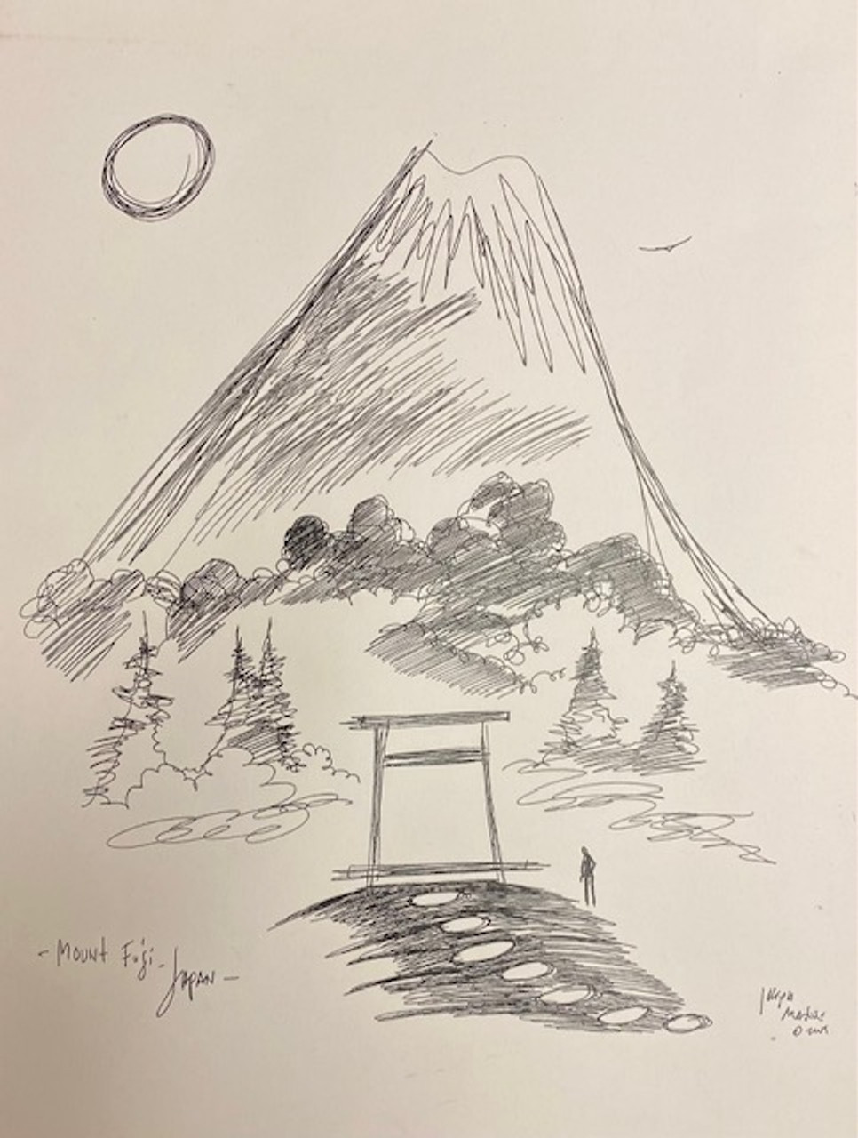 Mount Figi sketch by Joseph Matose 8"x 11"